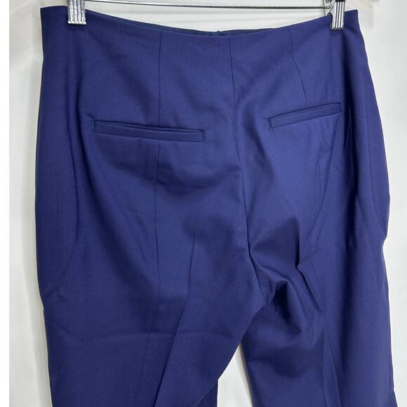 MM Lafleur Clooney Kick Flare Pants Blue Tropical Wool High Rise size 6 - Picture 10 of 11